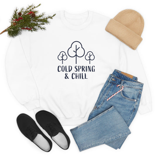 Cold Spring & Chill White Crewneck