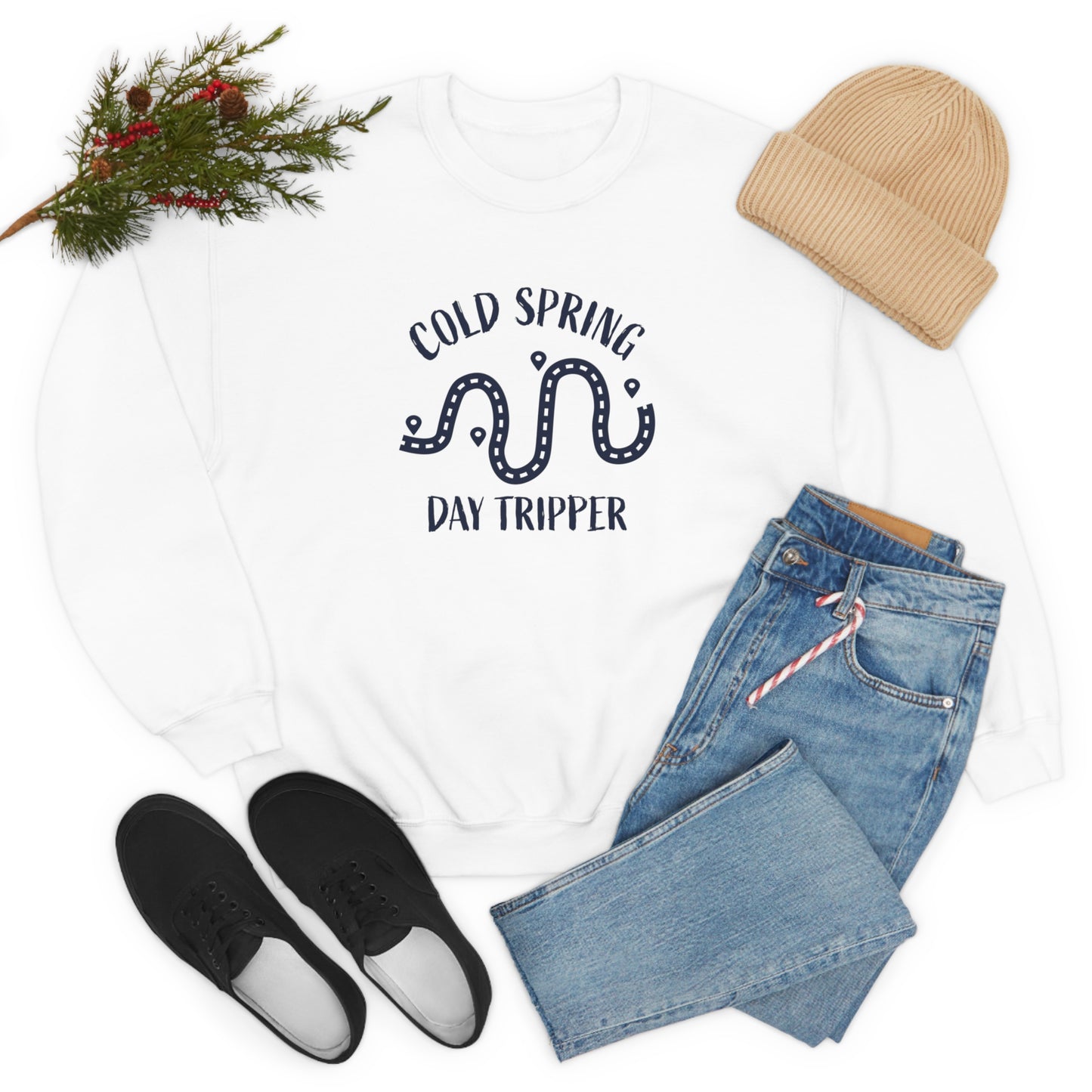 Cold Spring Day Tripper White Crewneck