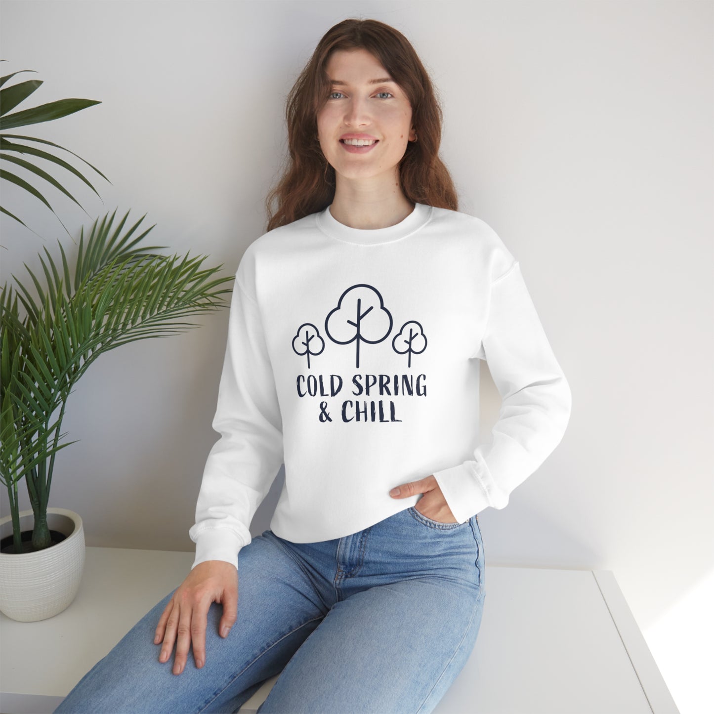 Cold Spring & Chill White Crewneck